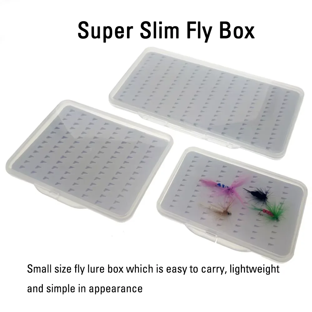 1 Stück Ultraflache Fliegenfischerbox Aufbewahrungsbox für Mikrofliegen Mücken Nymphen Fliegenfischen Köderbehälter Angelausrüstung Pesca – Detail 2