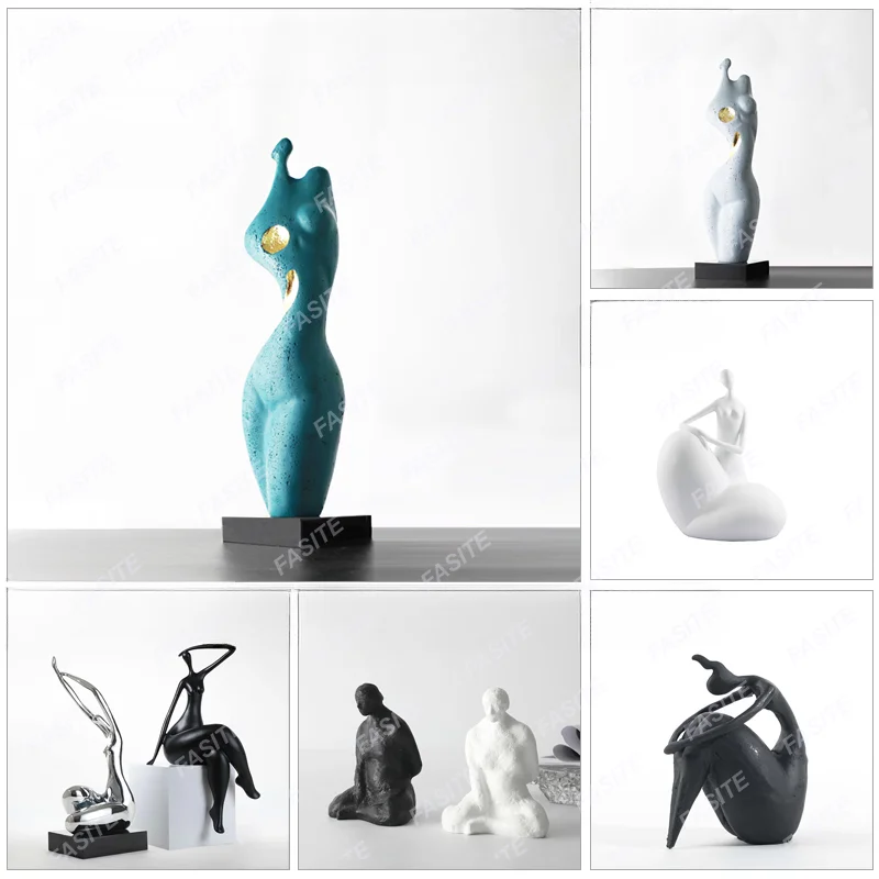 Modern minimalist character abstract creative sculpture, hotel lobby model room, living room, porch decoration