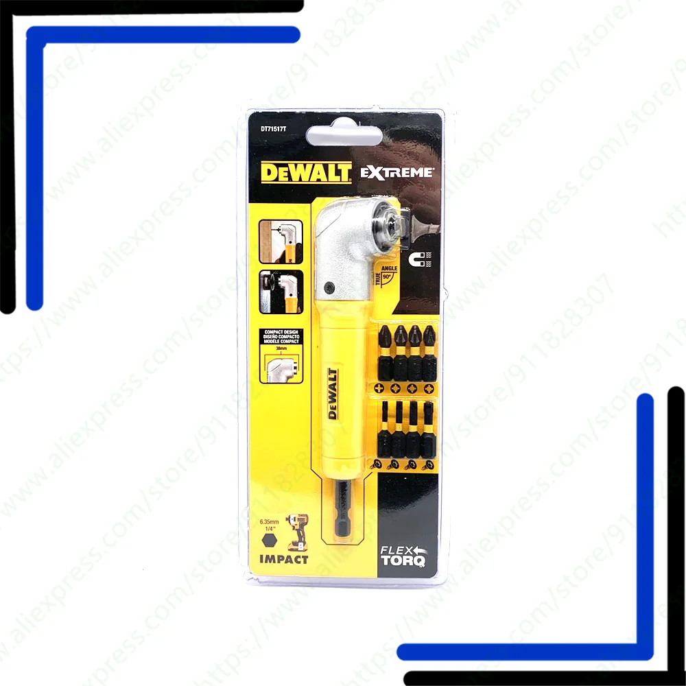 

ДЕВАЛТ 90-х ° Прямоугольная насадка, набор из 10 предметов с отвертками 9 x 25 мм, аксессуары для электроинструментов DT71517T