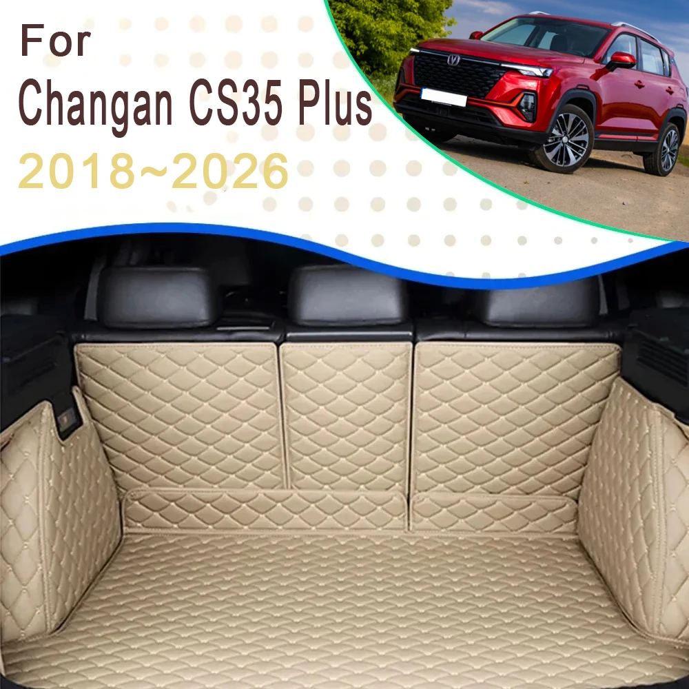 Car Trunk Cargo Liner For Changan CS35 Plus 2018~2026 Waterproof Rug Rear Boor Mat Carpets Storage Pad Auto Accessories 2025