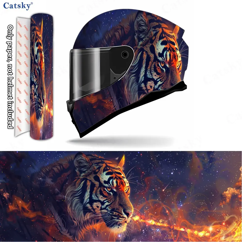 

Виниловые накидки на шлем Blazing Star Tiger, водонепроницаемые, устойчивые к царапинам наклейки на анфас, прочные украшения из ПВХ, защита H
