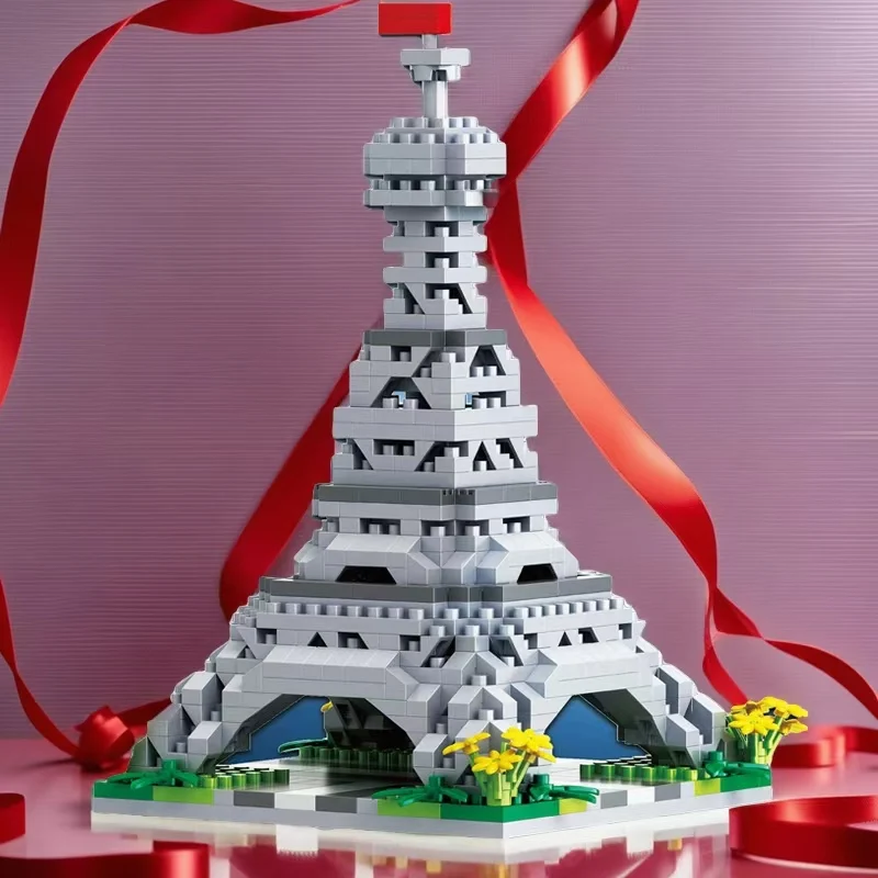 1890 Pieces of World-Famous Building Eiffel Tower Building Block Set, Halloween, Christmas, and Thanksgiving Gifts view 5