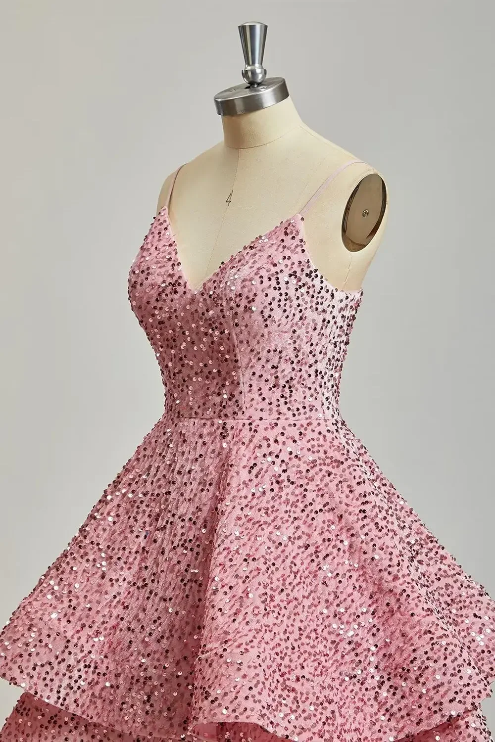 فساتين حفلات العودة للوطن بترتر سباركلي للمراهقين 2025 قصيرة على شكل حرف V على شكل حرف A متدرجة صغيرة رسمية للحفلات الراقصة فستان كوكتيل فوق الركبة فستان النادي