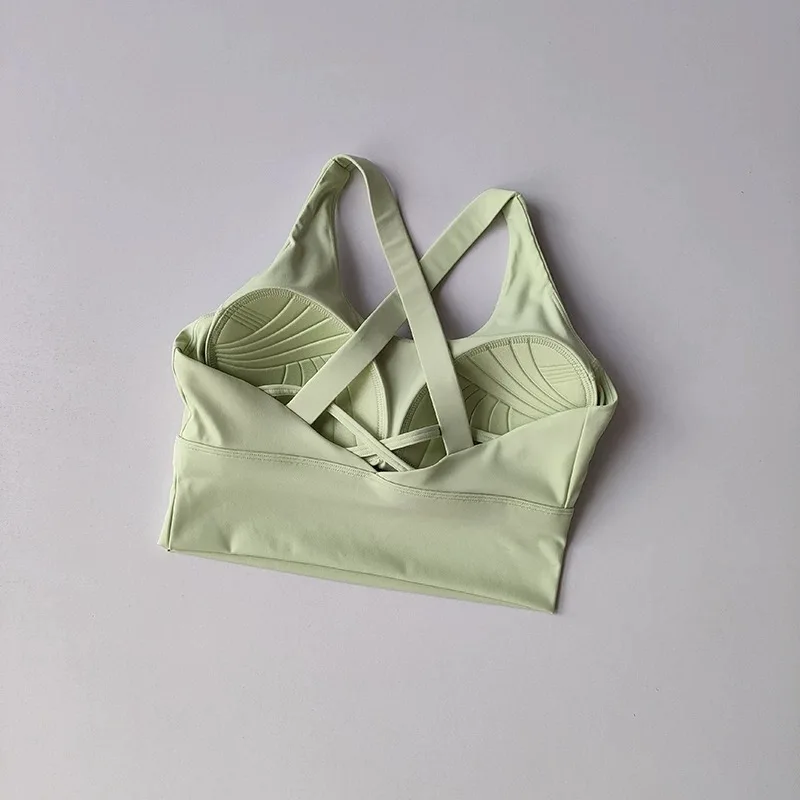 Sujetador deportivo transpirable para mujer, a prueba de golpes, de alta intensidad, copa todo en uno, para correr, Yoga, belleza, espalda