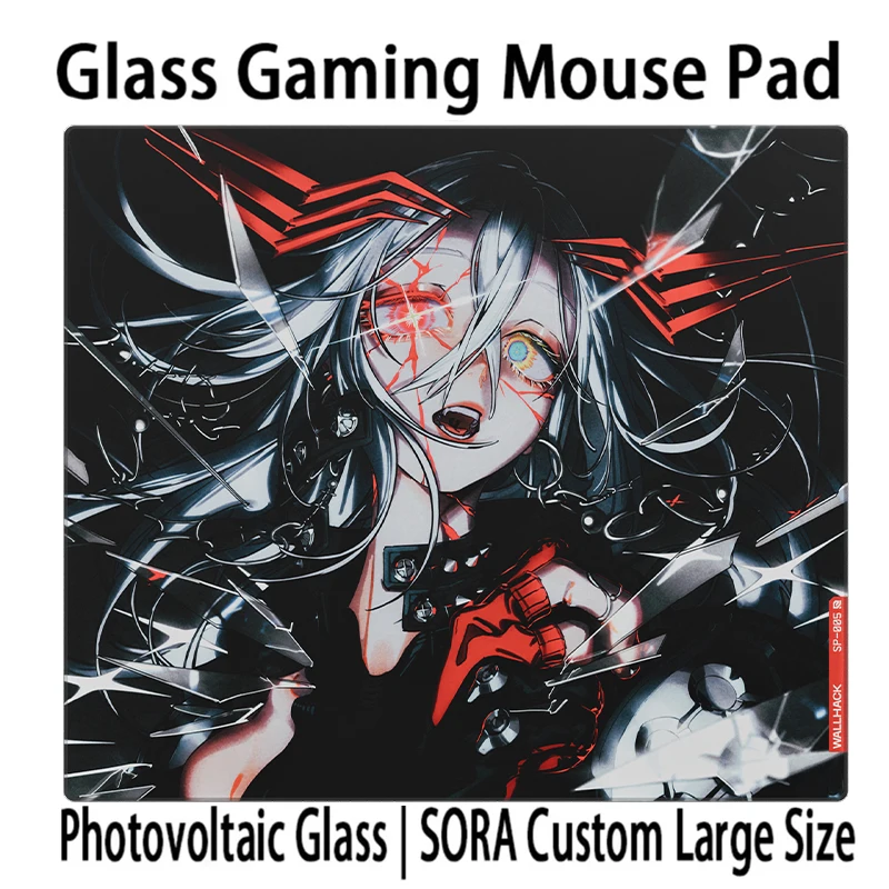 

Коврик для мыши W-Wallhack SP005 Glass Mouse Pad Anime Hunter SORA YUME с матовой поверхностью, закаленное стекло, для настольных ПК, для игр и офиса, кастомный, для FPS