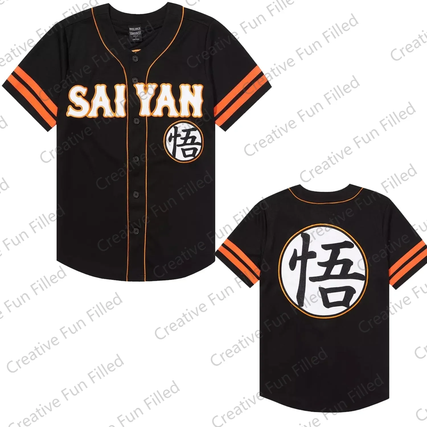 2024 New Vintage Baseball Ball Z Son Goku Baseball Jersey Cartoon Cute Oversized Baseball Tee Kid/Adult