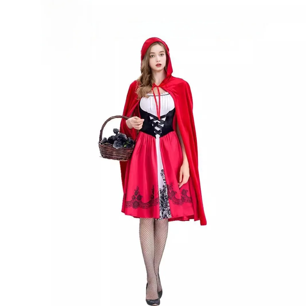 زي تنكري نسائي ذو الرداء الأحمر Dr Cisas loween Par Role-plang مع تنورة مجموعة صيف 2024