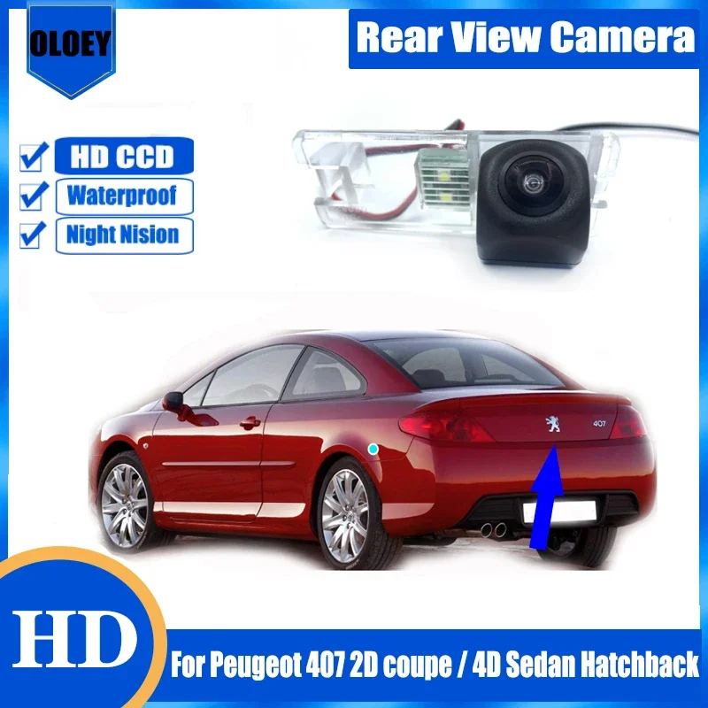 

Car Rear View Reverse Back Up Parking Camera For Peugeot 407 2D coupe / 4D Sedan Hatchback Night Vision Waterproof Camera