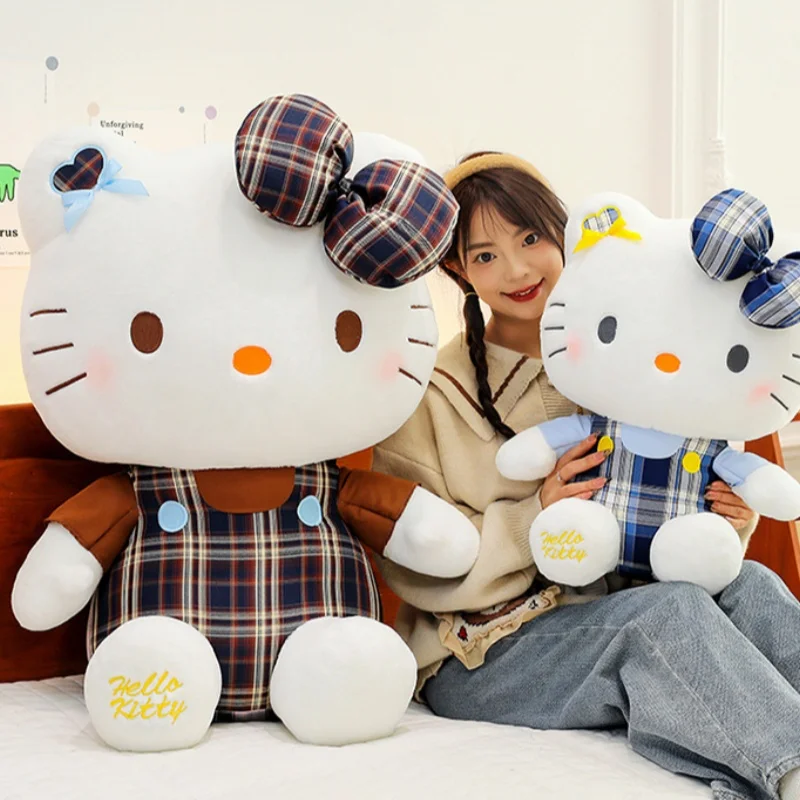 

35 см-45 см ретро клетчатая юбка Kt Cat Hellokitty Kitty плюшевая игрушка кукла подушка подарок на день рождения, Новый год для девочек игрушки