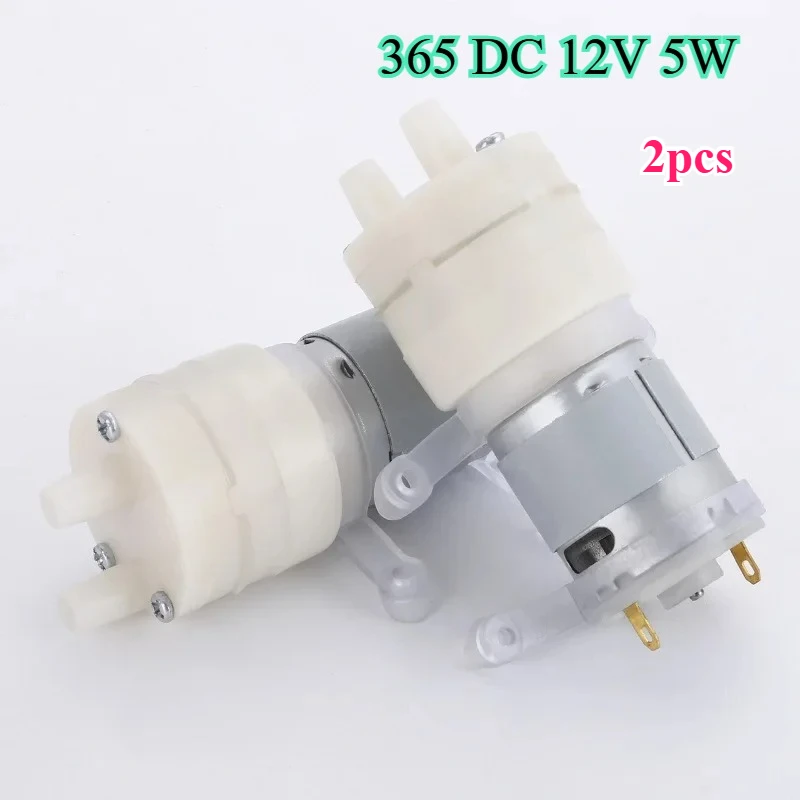 

2 шт. 365 микроводяной насос двигатель постоянного тока 12 В самовсасывающий бесшумный мембранный насос 1,45 л/мин большой расход ABS пищевой класс