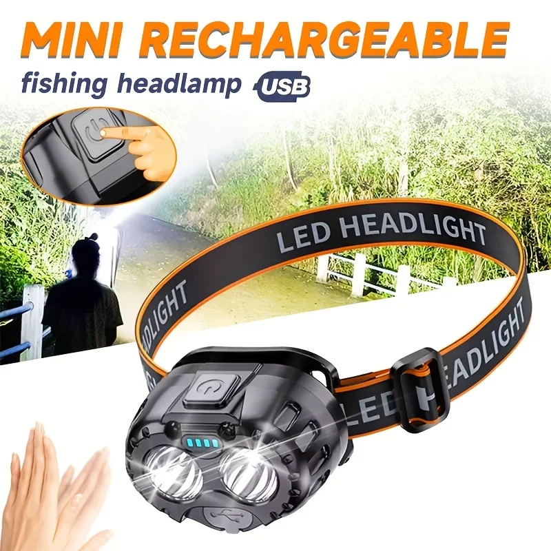 500 Lumen USB Rechargeable Headlamp Motion Sensor Bright LED Running Fishing Flash Head lamp Headlight Infrared Sensor Light