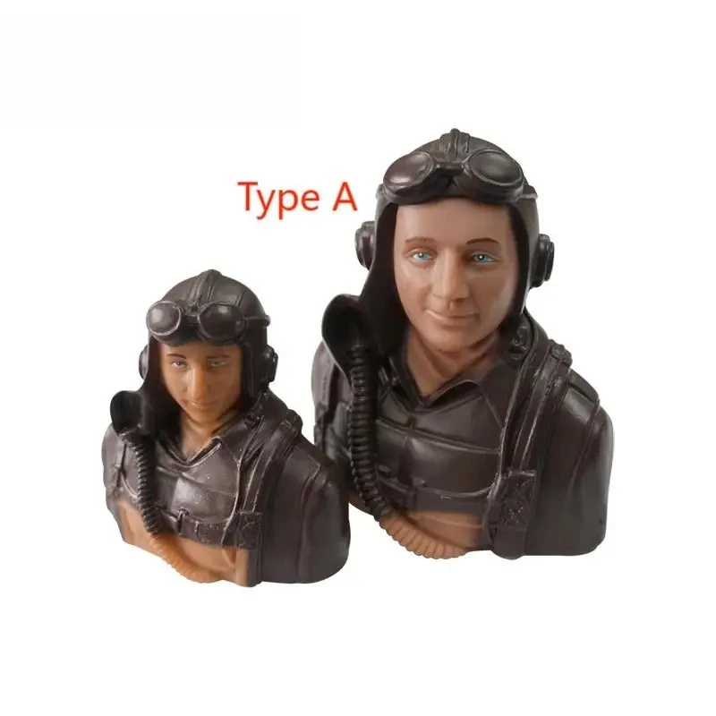 XFlight 1/6 1/5 Scale Civil Pilot Figure with Hat, Brown Green, for RC Airplane Helicopter, Hobby Model Toy Accessories