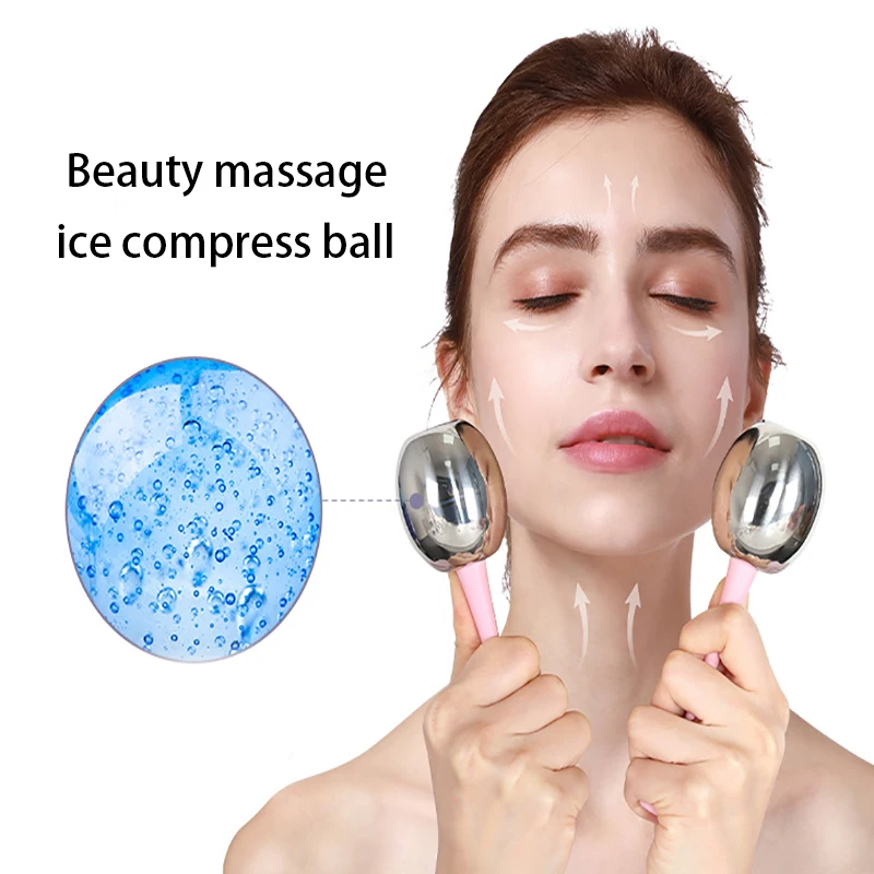 

1 piece, beauty massage ice compress ball, stainless steel facial massage stick, facial massage, freezing tool, used for relievi