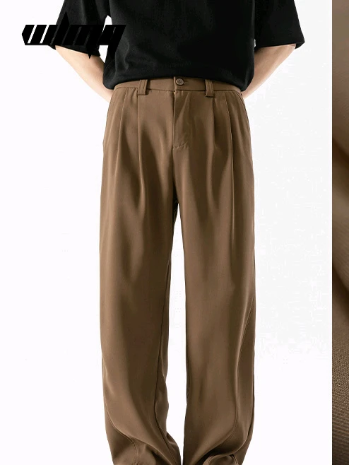 

Мужские повседневные брюки Kazuki Kuraii, весенне-осенние, свободные, прямого кроя, немнущиеся, комфортные, струящиеся, модные мужские брюки