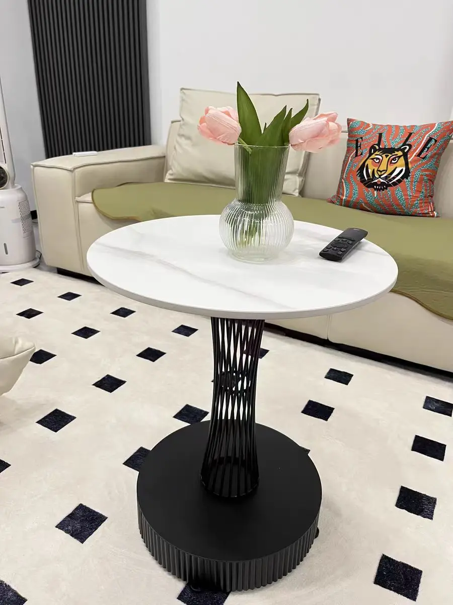 Rock Board Coffee Table Home Furniture Living Room Sofas Small Round Table Side Table Console Table Room Desks Mini Table