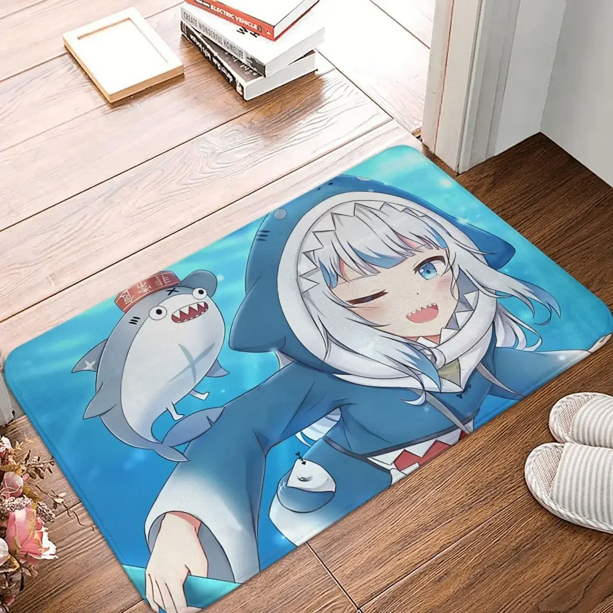 Hololive Production Fictitious Virtual Youtuber Vtuber Non-slip Rug Doormat Living Room Mat Gawr Gura Swim Hallway Carpet