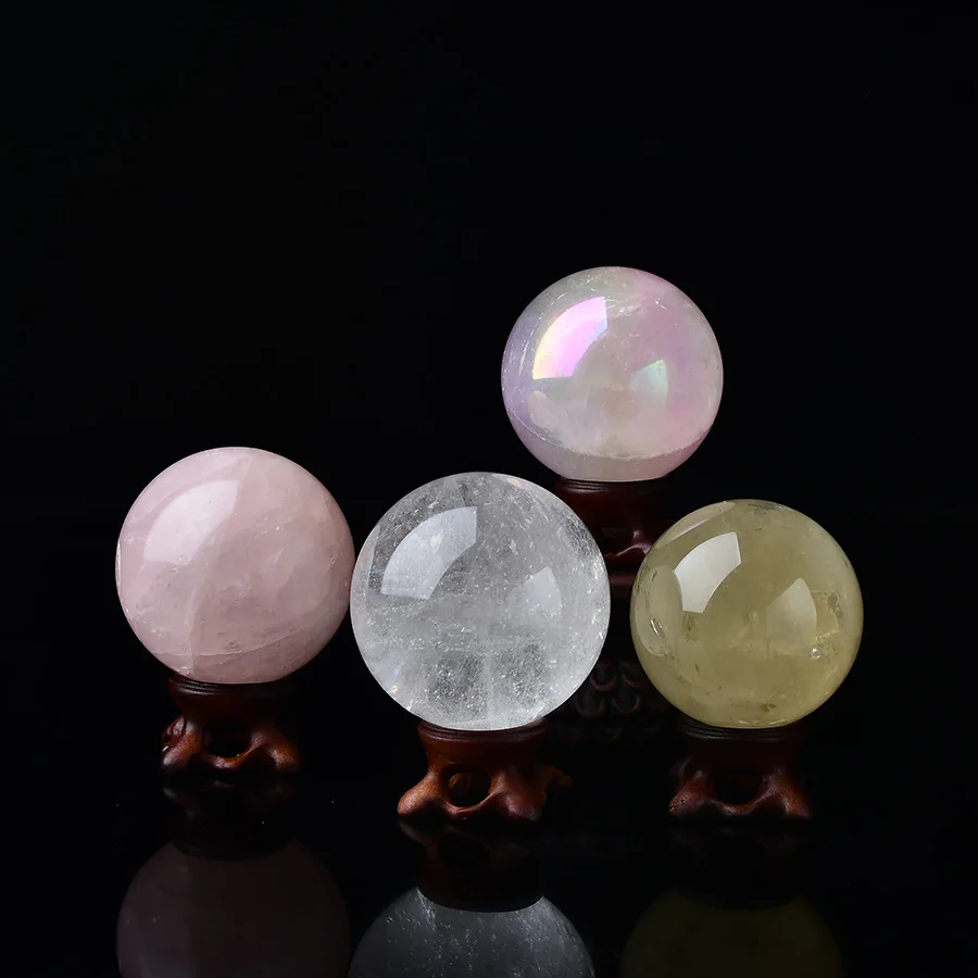 1Set Natural Crystal Ball Polished Random About 3cm Random 7PC Globe Massaging Ball Healing Stone Home Decor Exquisite DIY Gift
