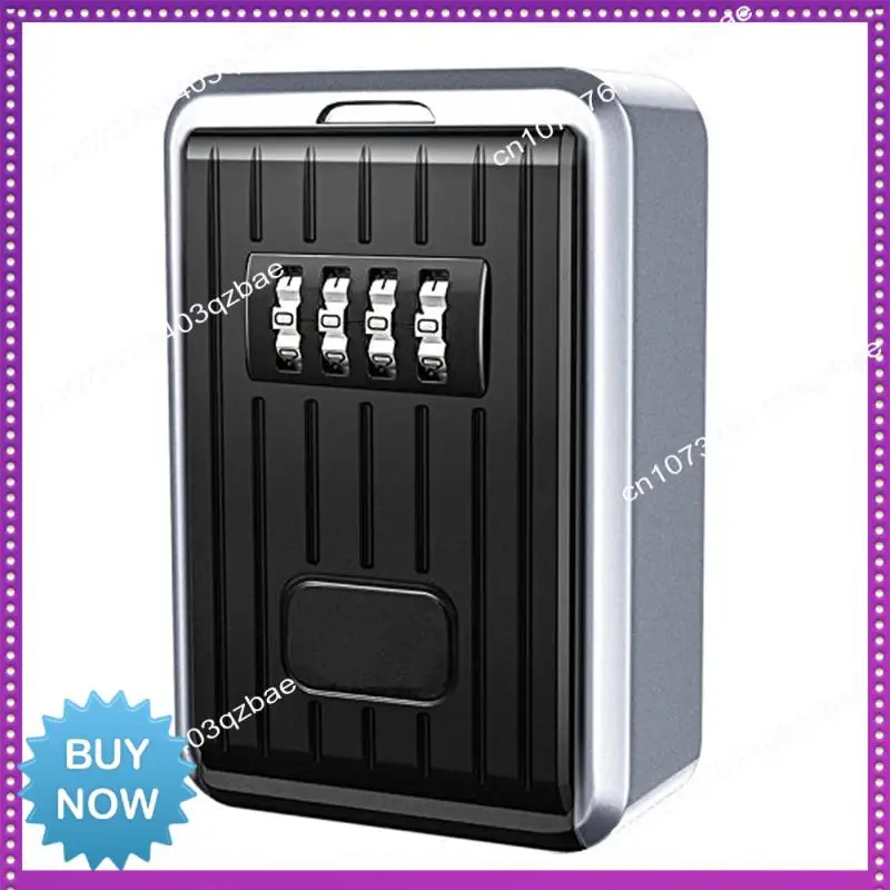 Hot Ltem Lock Box 4 Digit Combination Waterproof Box Aluminum Alloy Weather Resistant Key Hider With Resettable Code Key Storage