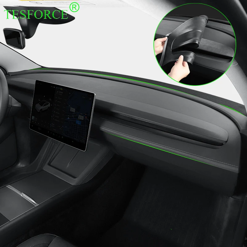 

For Tesla Model Y Juniper 2025 Anti-UV Dashboard Cover Car Center Console Dash Mat Silicone Protector Pad Sunshade Non-slip Pads