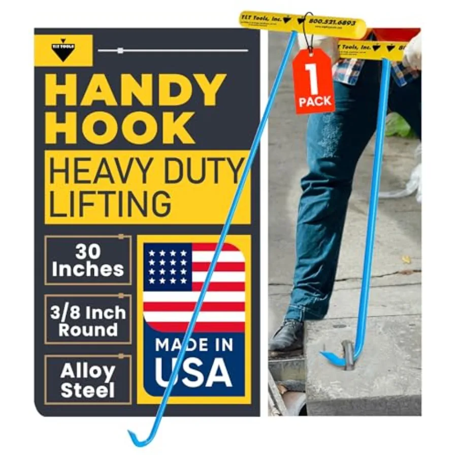 

Многофункциональный портативный крюк TandT Tools Heavy Duty Handy Hook, 30 дюймов, с круглым концом 3/8 дюйма, для подъема и тяги