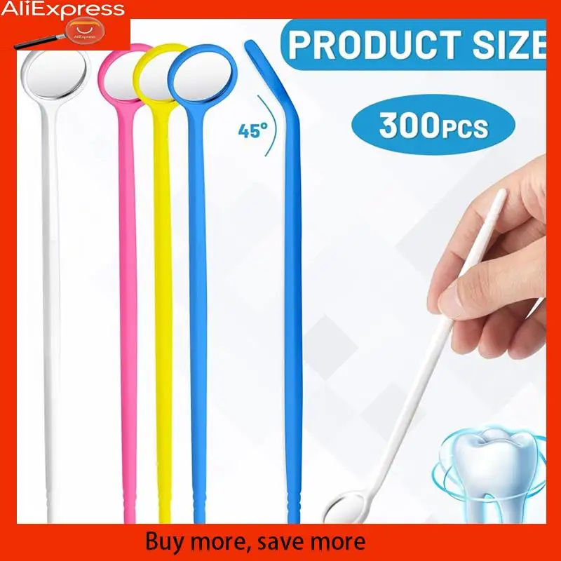 

A67Z 300Pcs Disposable Mirror Mouth Mirror Mirror For Teeth Oral Teeth Mirrors Plastic Tooth Mirror Tool