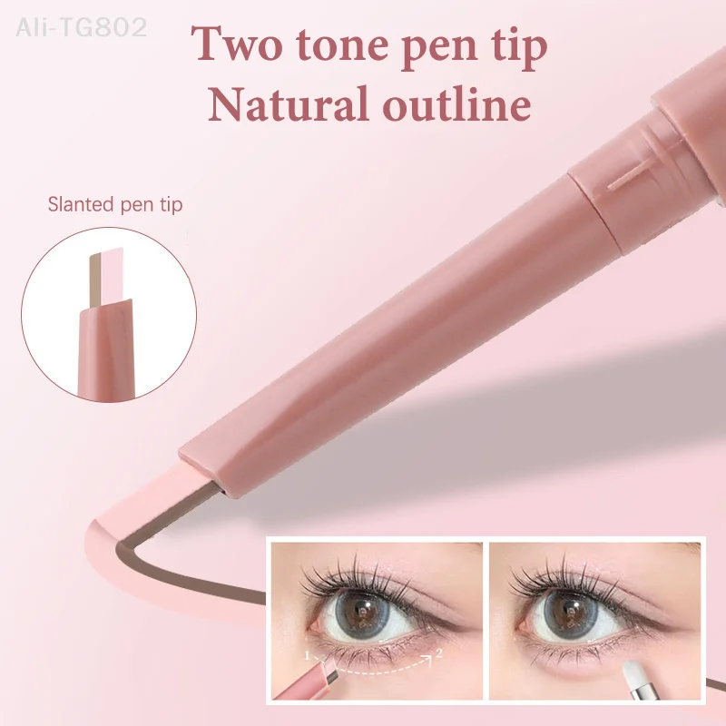 1 Stück Wasserfester Natürlicher Zweifarbiger Seidenraupenstift Unter-Augen-Highlighter Schattenstift Kontur 2-in-1 Augen-Make-up Kosmetik