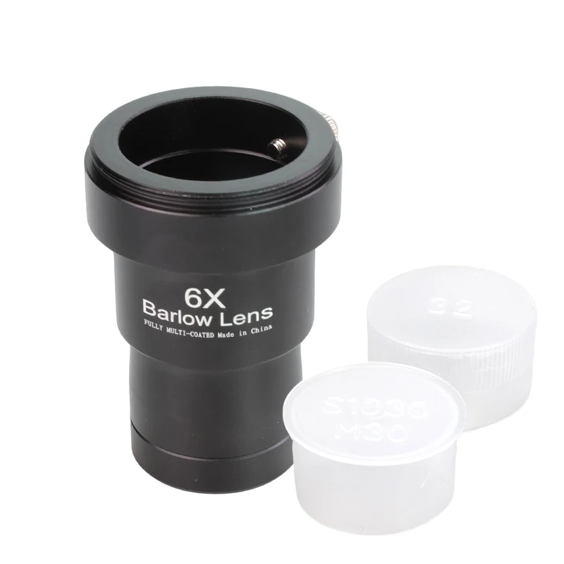 Lente Barlow para telescopio 6X 1,25 pulgadas (3,17 cm) Accesorios para telescopios Lente óptica acromática de película verde de banda ancha multicapa totalmente metálica adecuada para oculares astronómicos
