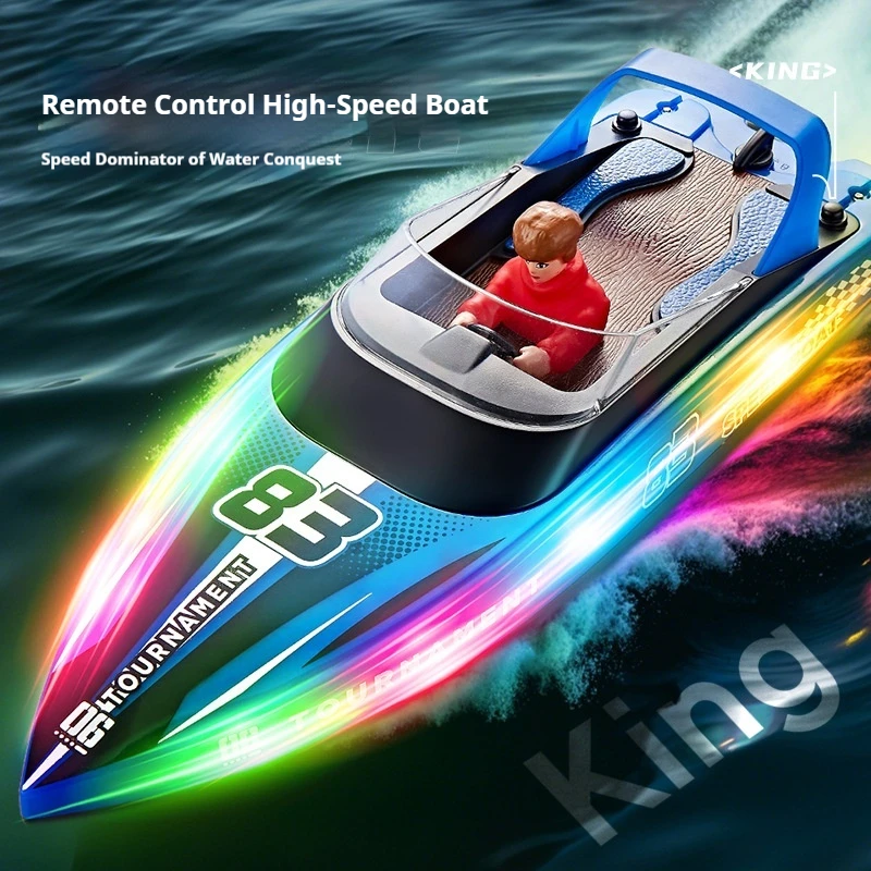 

New Hot Selling Remote Control Rc Boat With High Horsepower 2.4g High-Speed Remote Control Speedboat Children'S Water Toy Boat