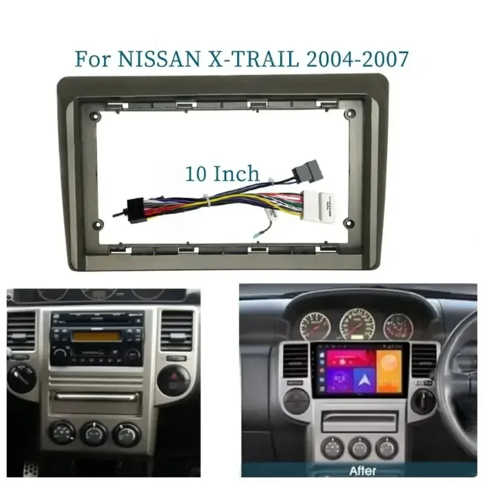 

For Nissan X-trail 2004-2007 10 Inch Car Frame Fascia Adapter Canbus Box Decoder Android Radio Audio Dash Fitting Panel Kit