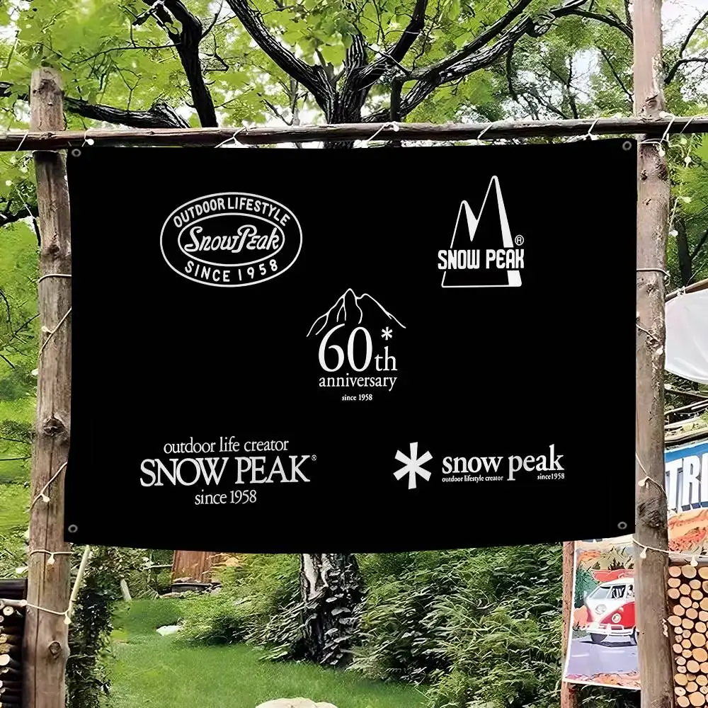 S-Snows COOL Peak Creative Pattern Hanging Flag Polyester Printed Banner Hand Pulled Flag