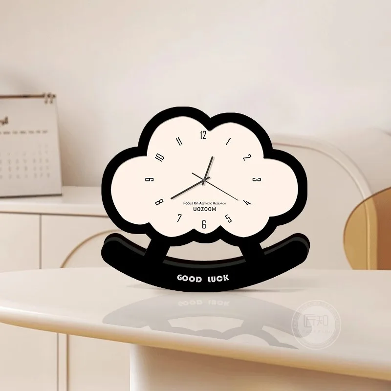 

Настольные часы Creative Cloud Silent с маятником, современные модные настольные часы, ретро-декор для дома, Jam Tempat Duduk YS40CC