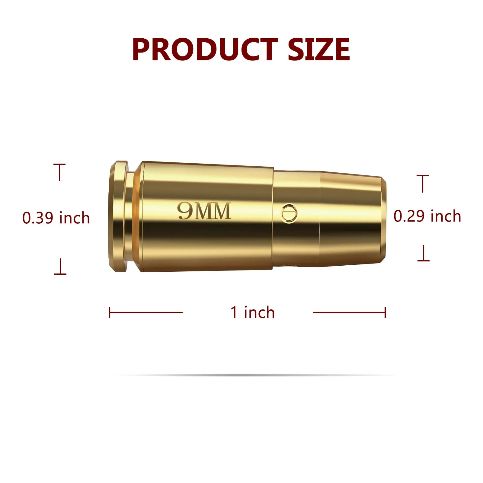 CVLIFE 9MM Bore Sight For 223 5.56mm Pistol Rifle Shotgun Red Laser Boresighter Copper Metal with 4 Sets of Batteries