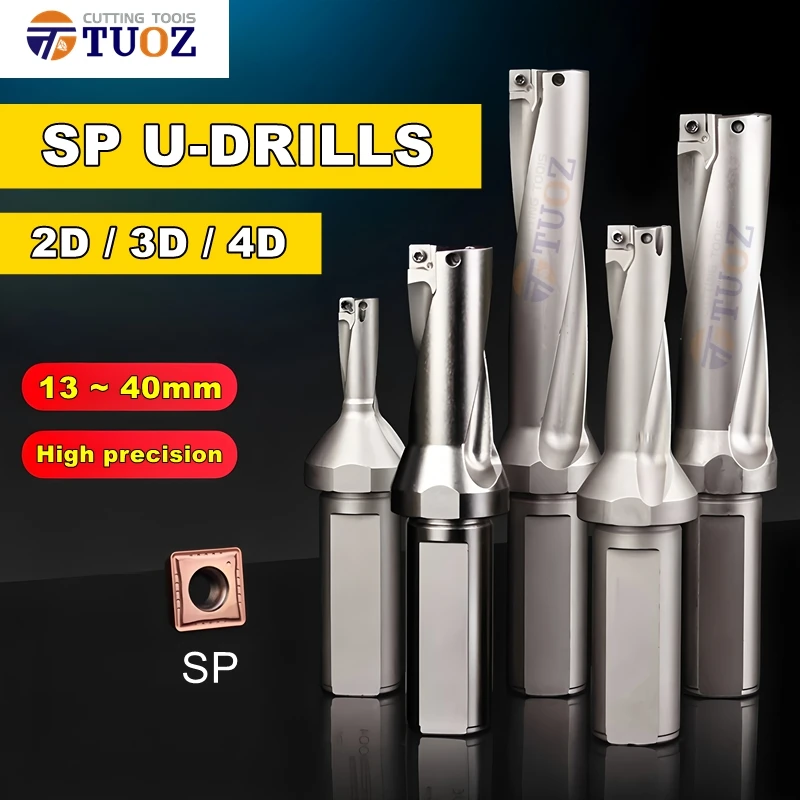 SP U Drill 13mm to 40mm Series Indexable C20 C25 C32 C40 Metal Drill Bits Machinery Lathe CNC cooling Depth 2D 3D 4D 5D SPMT