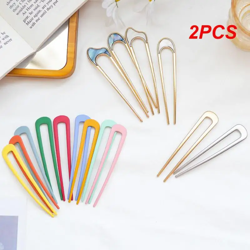 

2PCS Metal Hairpin Metal Hair Accessory Trendy Delicate Popular Elegant Viral Easy To Use Hairpin Stylish Hairpin Ancient Simple