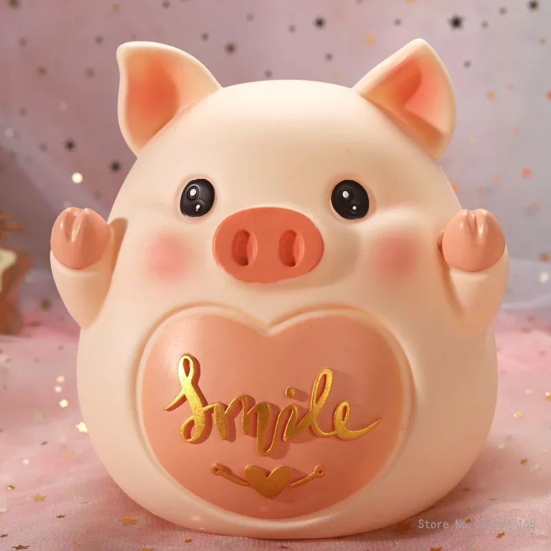 Piggy Bank Vinyl Anti-drop Coin Safe Deposit Box, Cute Pig Money Boxes, Saving Jar, Home Decorations, Children's Gifts, New, 1Pc