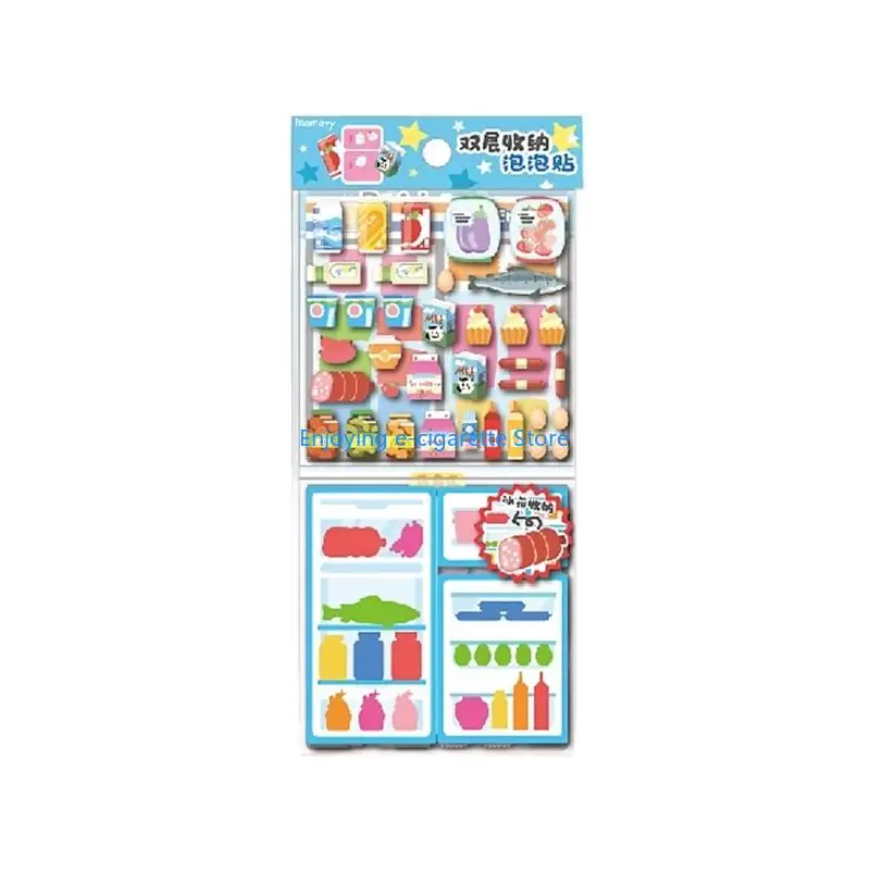 Packung mit 1 Kinder-Blasenaufkleberbeutel mit zwei Fächern, wasserdichtes Material für den Schulgebrauch und tragbaren – Detail 7