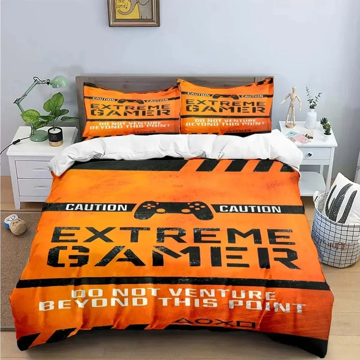 

Gamer Controller Print Comfortable Duvet Quilt Cover Pillowcase Bedding Set Children Bedroom Decoration Home Textile