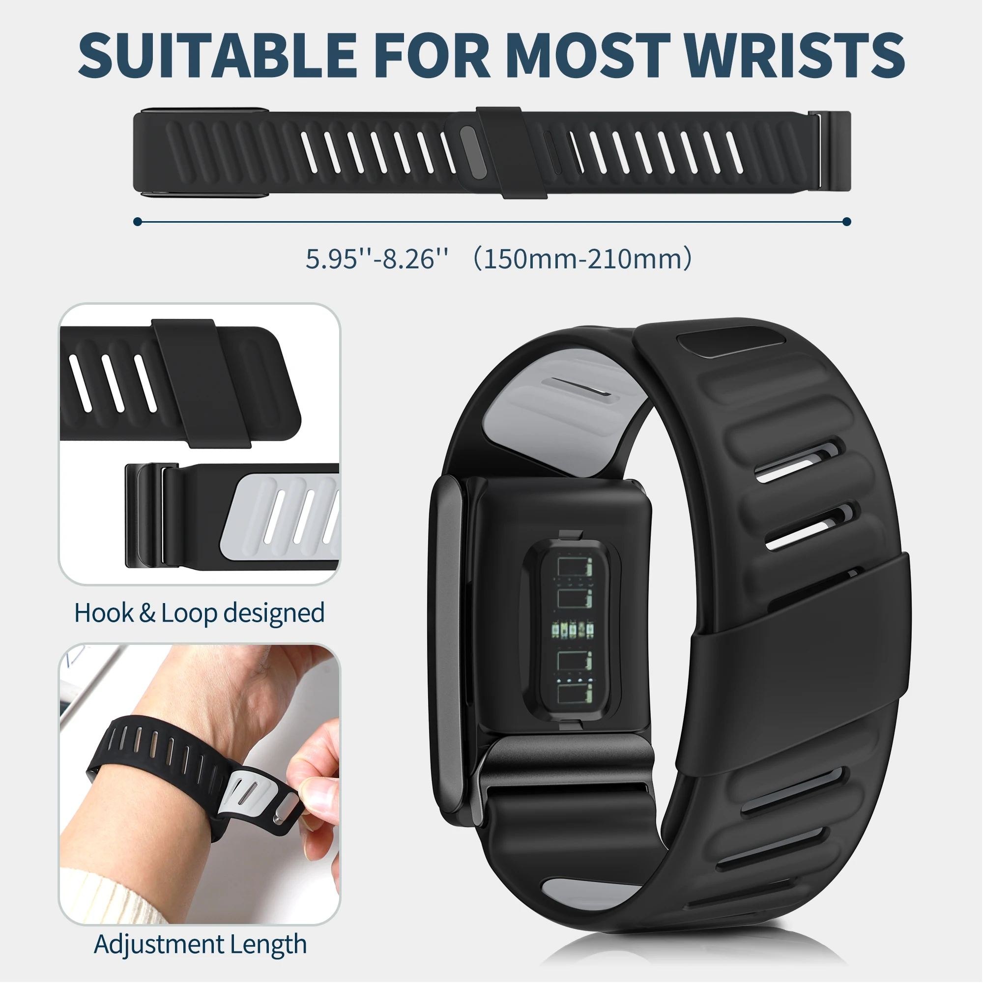 سوار معصم WHOOP SportFlex الجديد من السيليكون الملمس الناعم المقاوم للماء والعرق، متوافق مع 5.0