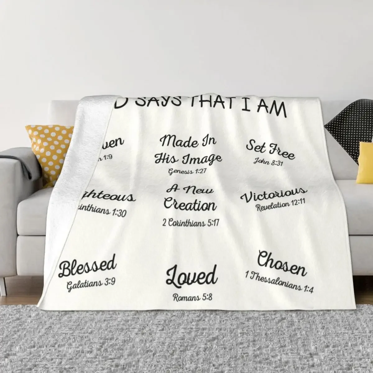 

God Says That I Am Christian Bible Verses Throw Blanket halloween Polar Thins Sofa Blankets