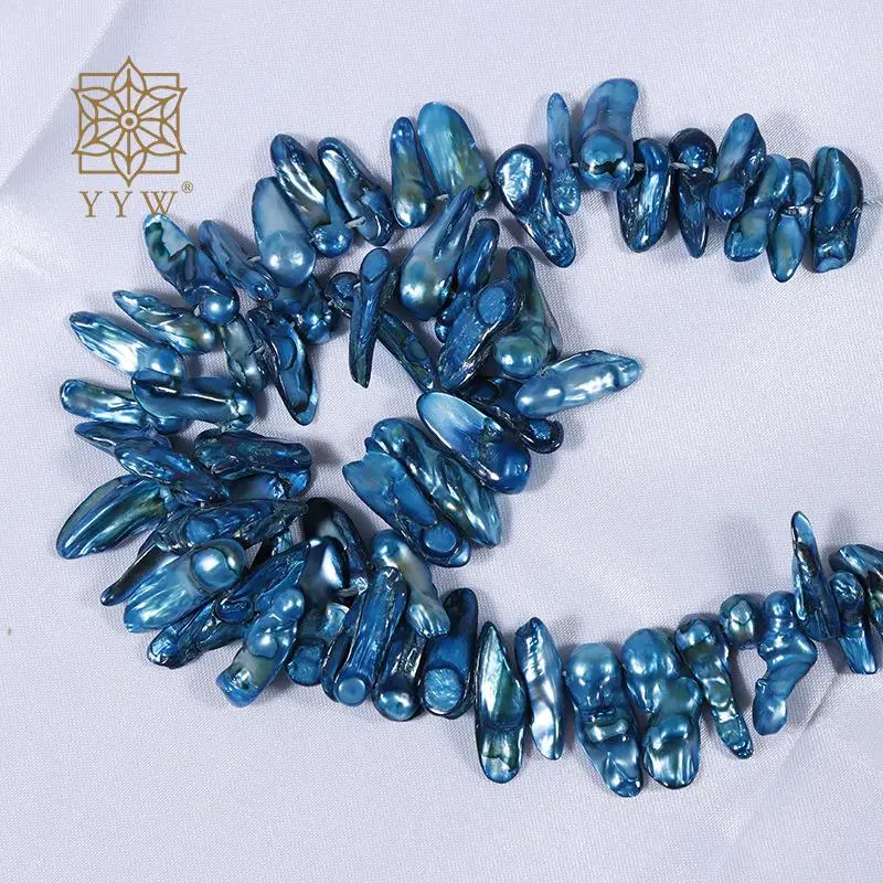 Peacock Blue Cultured Baroque Freshwater Pearl Beads 6-8mm Irregular Stone For Jewelry Making Diy Necklace Bracelet Accessory