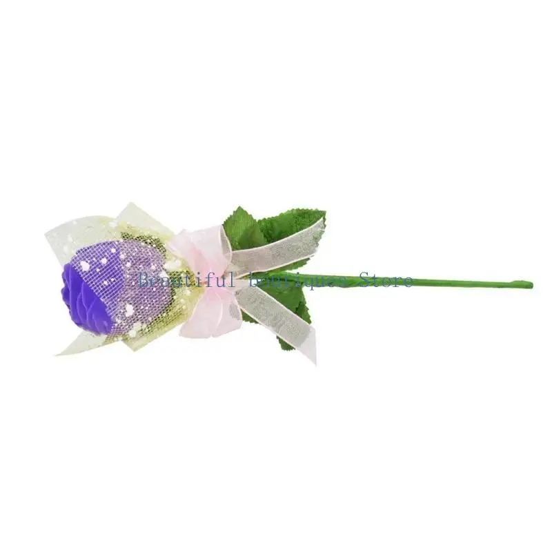 

U4LF Unique Rose Flower Shape Rings Box Wedding Ceremony Rings Box Engagement Rings Box Flocking Material Gift for Woman Girl