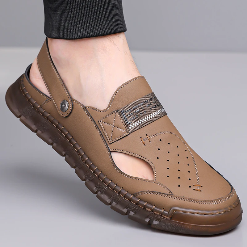 

Men's Slip-on Hollow-out Loafers, Summer Breathable & Comfortable Cutout Shoes, Anti-slip for Driving & Outdoor Wear-XH606
