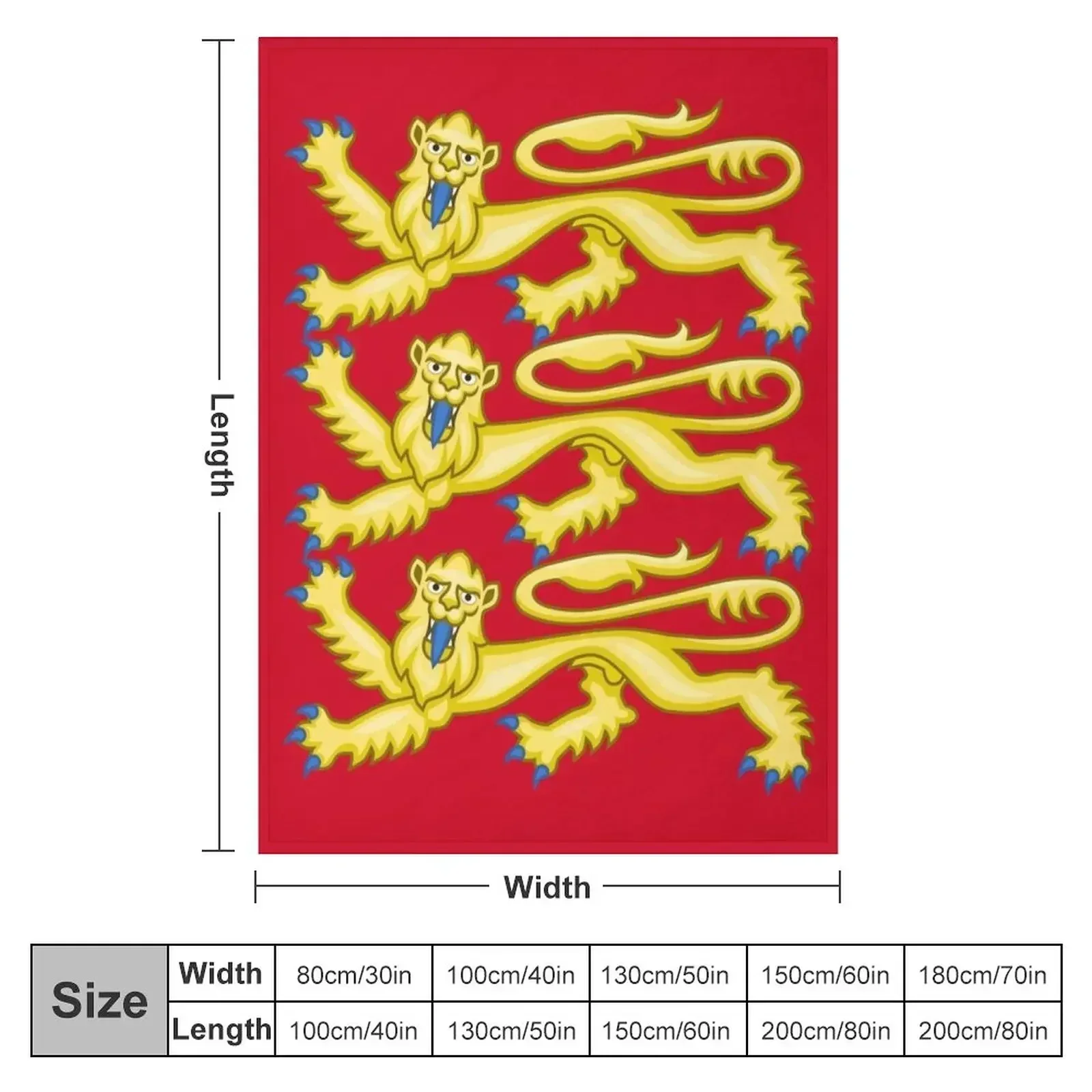 Plantagenet Arms of England Throw Blanket couch cozy soft plush fuzzy picnic outdoor blanket
