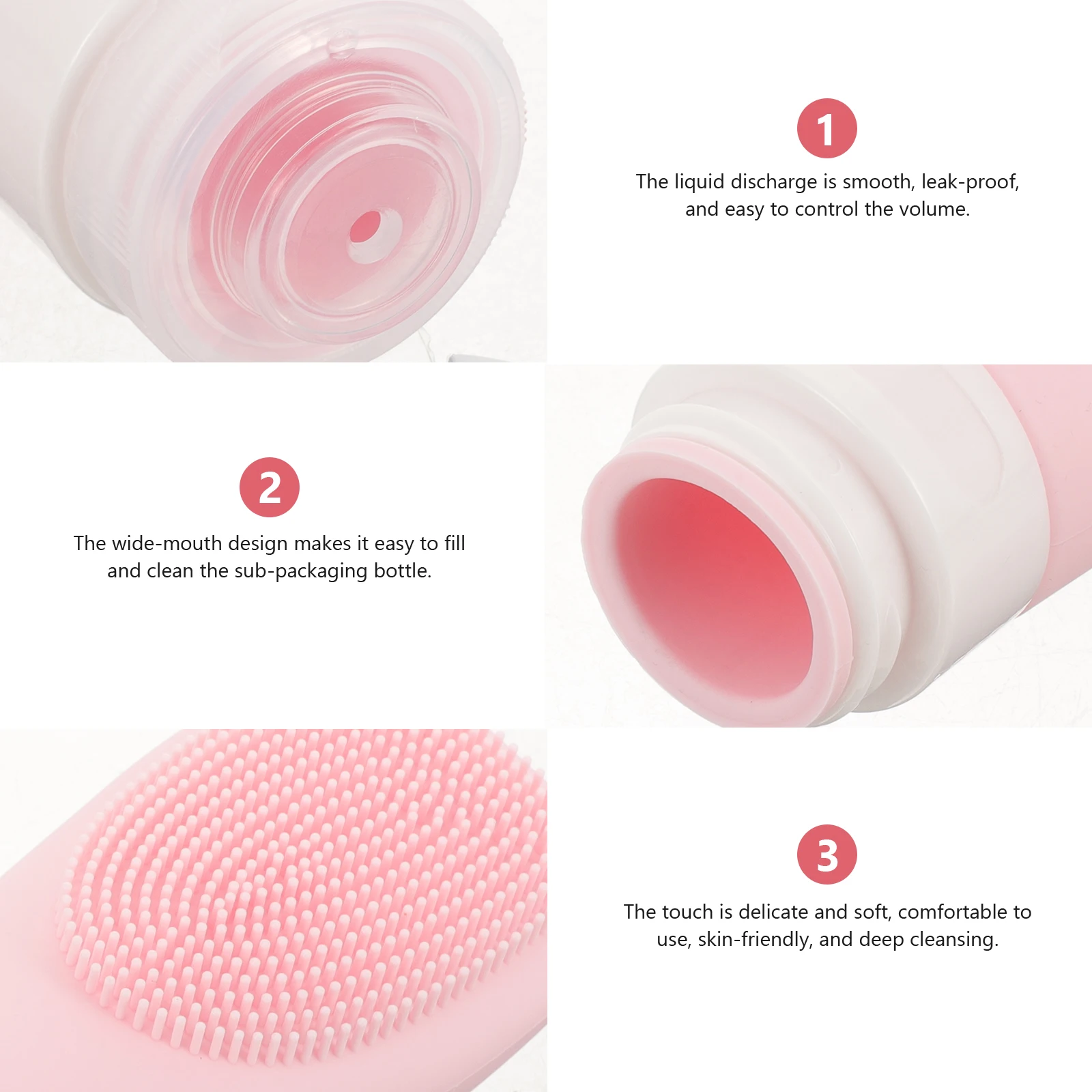 

Travel Size Silicone Bottles Leakproof Refillable Containers for Shampoo Lotion Shower Gel Portable Travel Toiletries Liquid