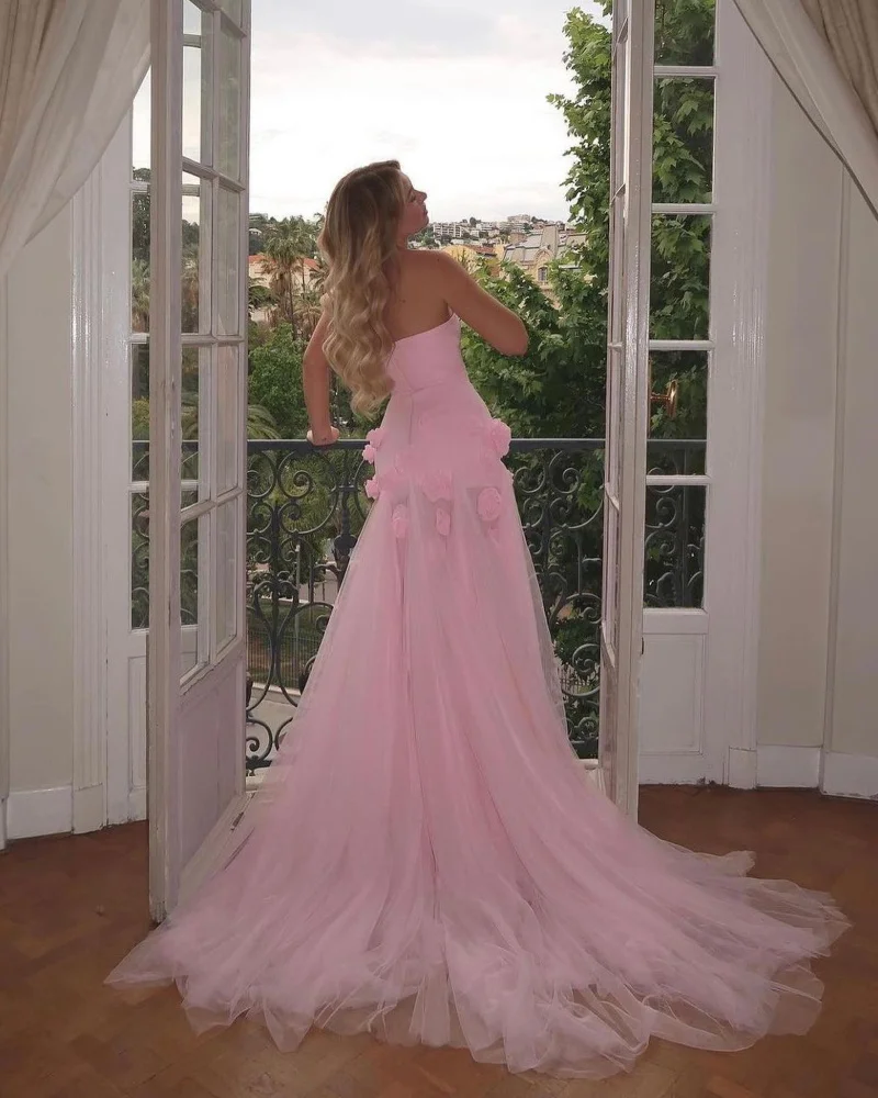 Serendipity فساتين سهره سعوديه Evening Dress Formal Occasion A-Line Strapless High Split Cocktail Prom Gown For Sexy Women