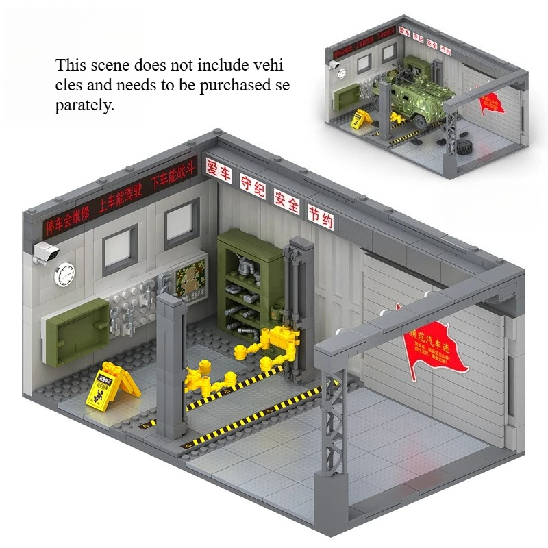 Military Chieftain Car Set Combination Scene - Military DIY Assembly with MOC Building Blocks - A Gift Suitable for Boys