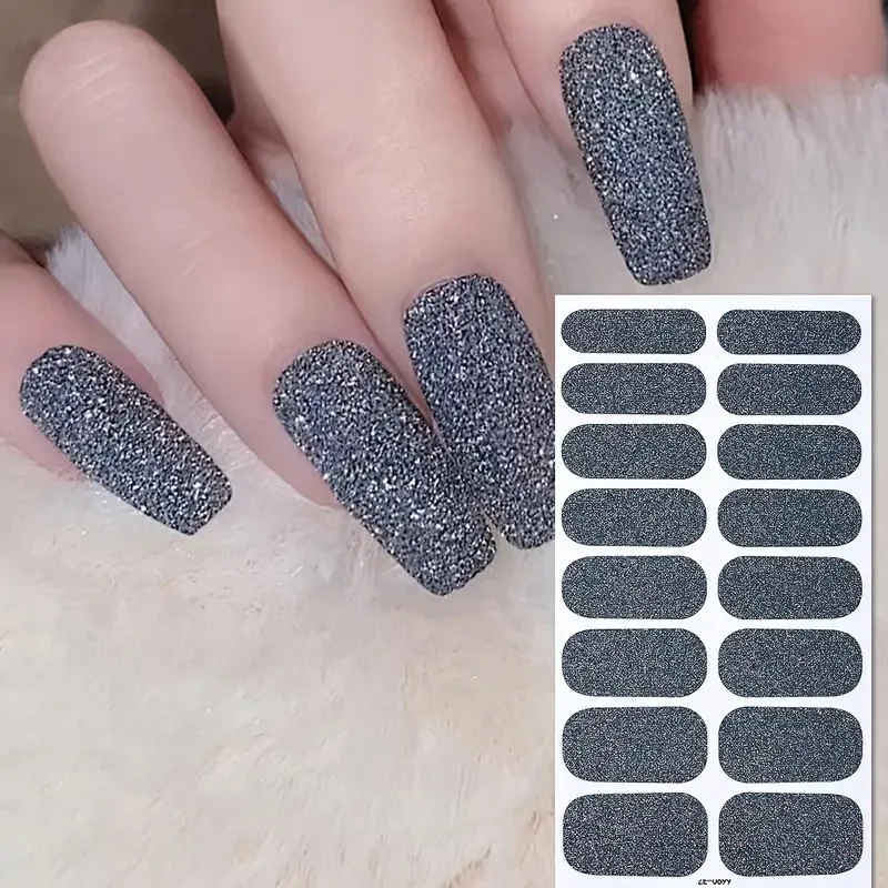 8 ورقة مسمار كامل التفاف شرائط طلاء الأظافر الوردي مسمار بريق ذاتية اللصق هلام مسمار ملصق المرأة الذاتي مستلزمات الأظافر مجموعة أدوات مانيكير #5