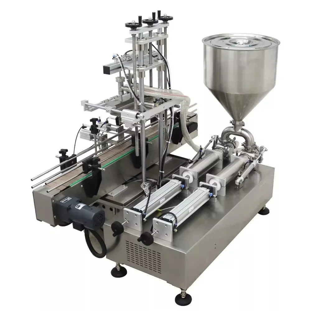Tabletop 2 Head Pneumatic Piston Filler | Filling for Jam, Sauce, Cream, Honey Viscous Liquid/Paste