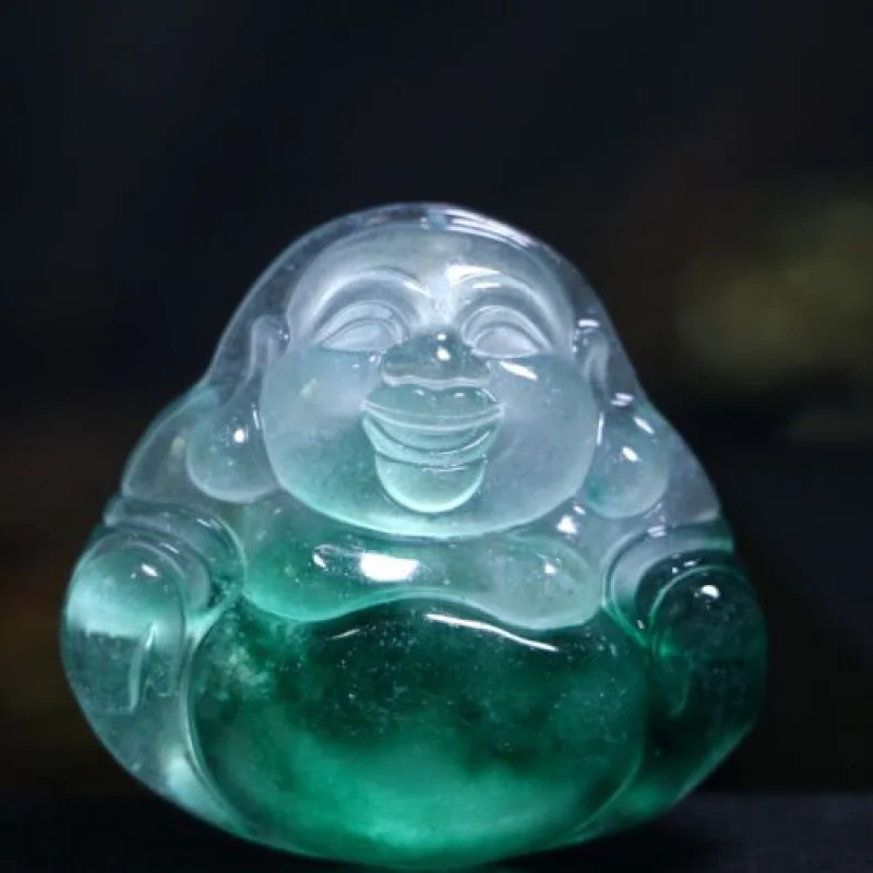 

.Perfect High Ice Chinese Jade Precision Carved Laughing Buddha Pendant