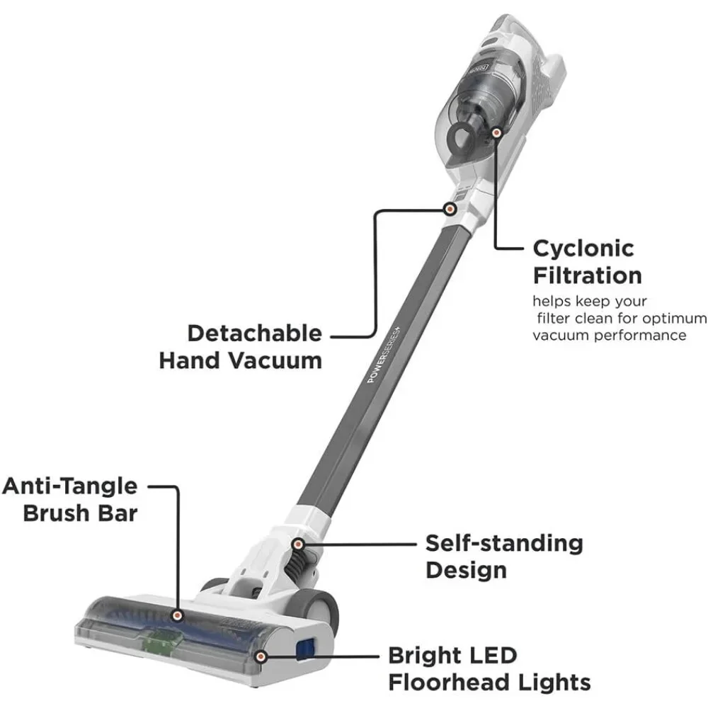 Stofzuigers, 16V Max Draadloze Stick Vac Met Led Vloerverlichting, Lichtgewicht, Multi-Oppervlakte, Stofzuigers